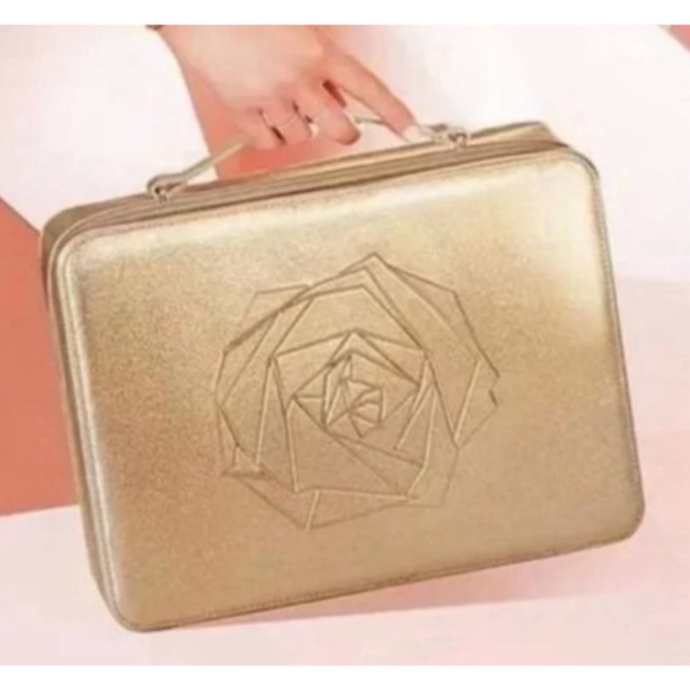 NWT Lancome Limited Edition 2023 Gold Makeup Bag Case